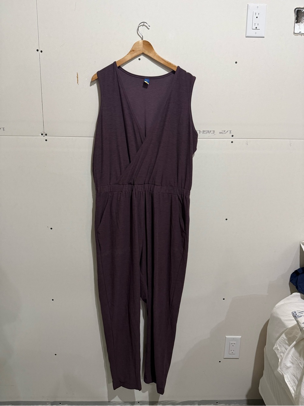 Old Navy Sleeveless Wrap Jumpsuit in Plum